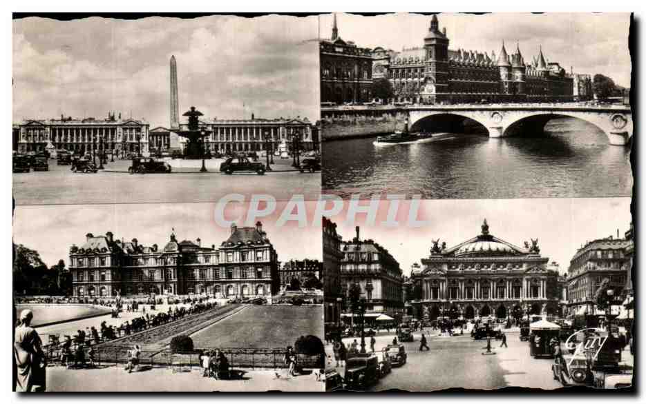 Paris et ses merveilles — Place de la Concorde, Palais du Luxembourg, Pont au Change, Opéra — Édition D'ART, Paris
