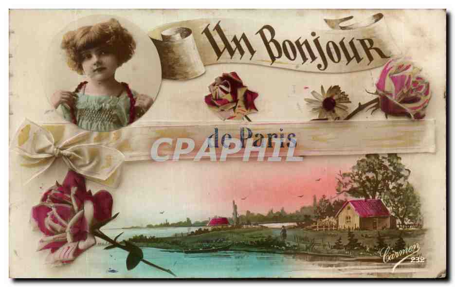 CPA Un bonjour de Paris Enfant