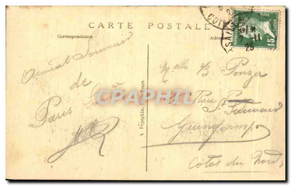 CPA Paris La Conciergerie — Rückseite