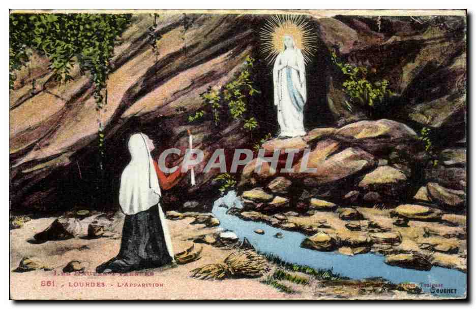 CPA Hautes Pyrenees Lourdes L'apparition
