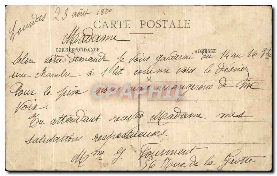 Vénérable Bernadette Soubirous — Sœur Marie Bernard — édit. La Madeleine, Lille, n°490 — Rückseite