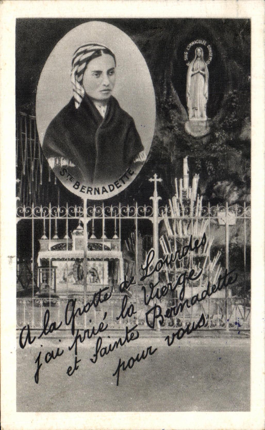 CPA Lourdes Souvenir De La Grotte