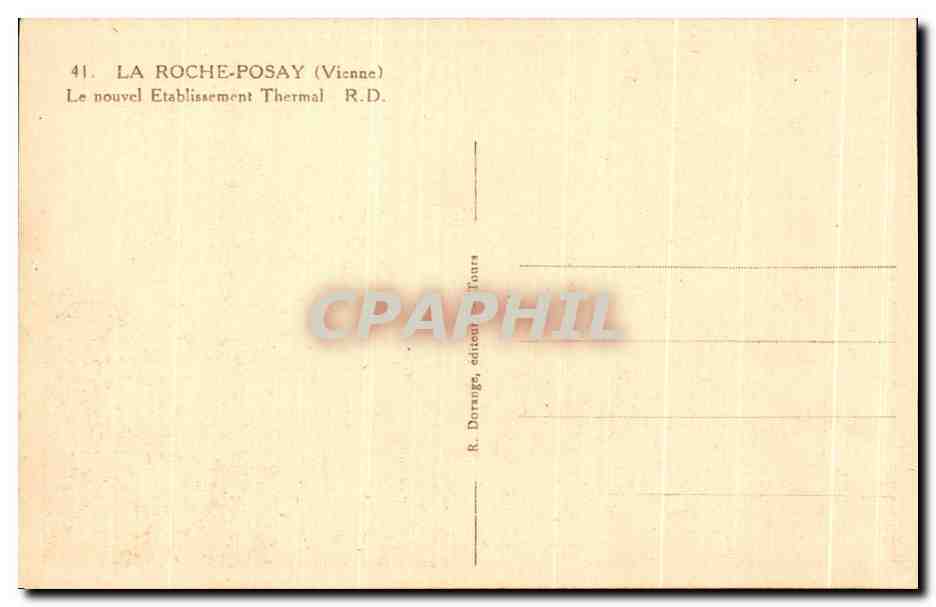 CPA La Roche Posay Le nouvel Etablissement Thermal — Back