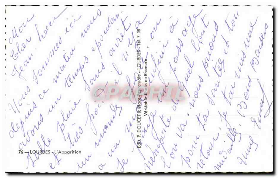 CPA Lourdes L'Apparition — Verso