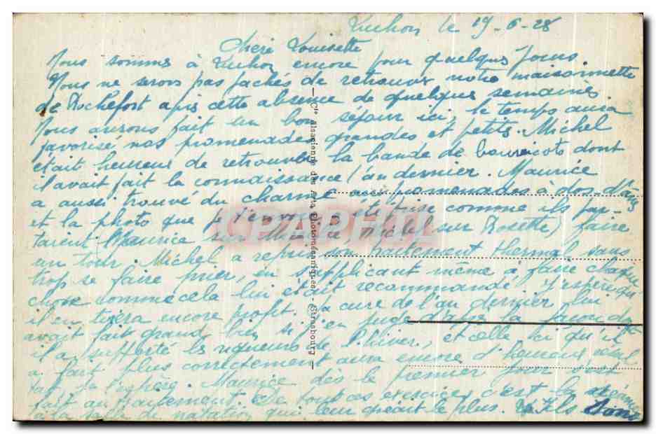 CPA Env de Luchon L'Hospice de France — Verso