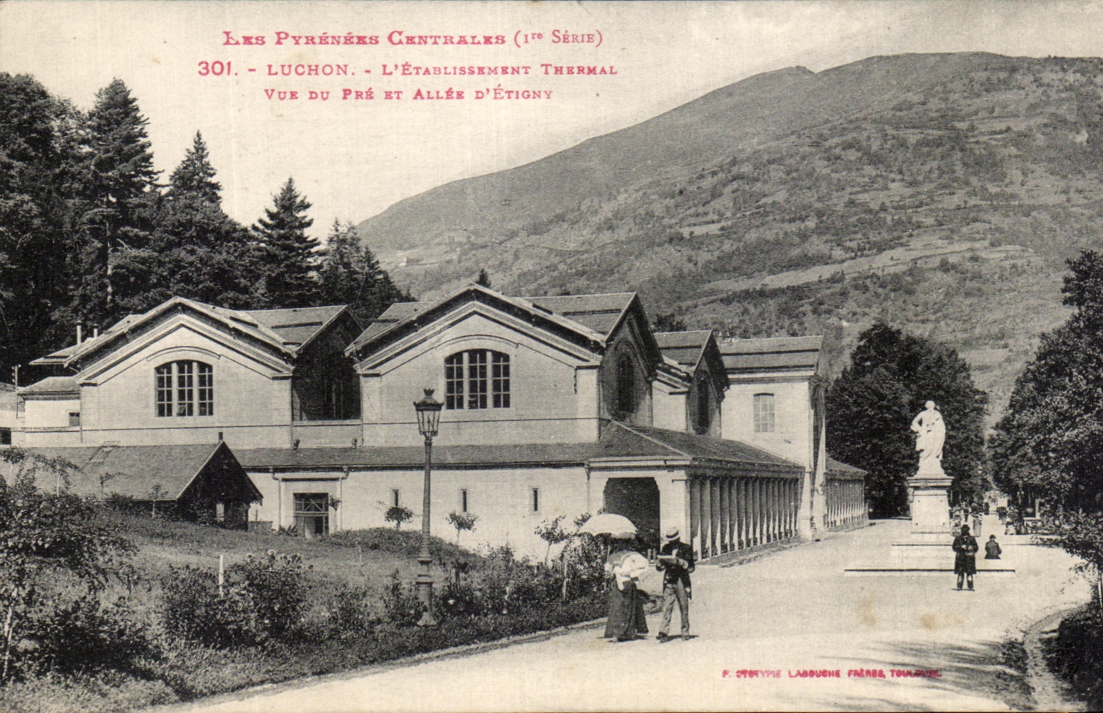 CPA Luchon L'Etablissement Thermal Vue Du Pre Et Allee d'Etigny