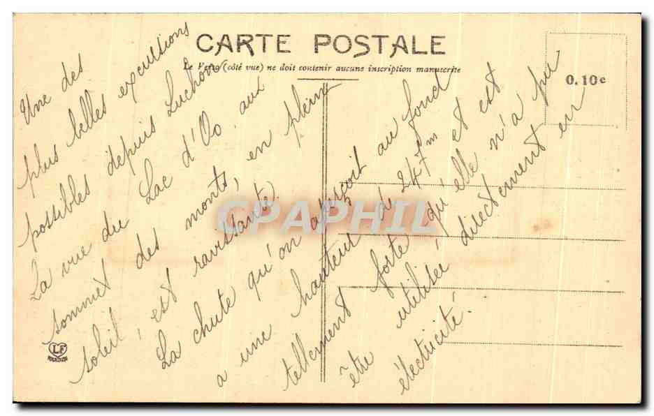 CPA Les Pyrenees Centrales Luchon Lac d'Oo Embarcation sur le lac — Verso