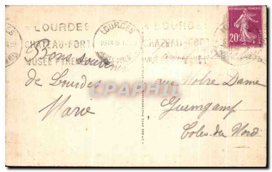 CPA Souvenir De Lourdes A La Grotte Jai Prie Pour Vous — Verso