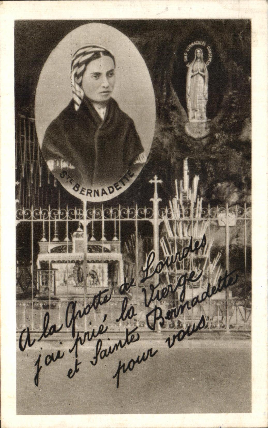 CPA Souvenir De Lourdes La Grotte Ste Bernadette