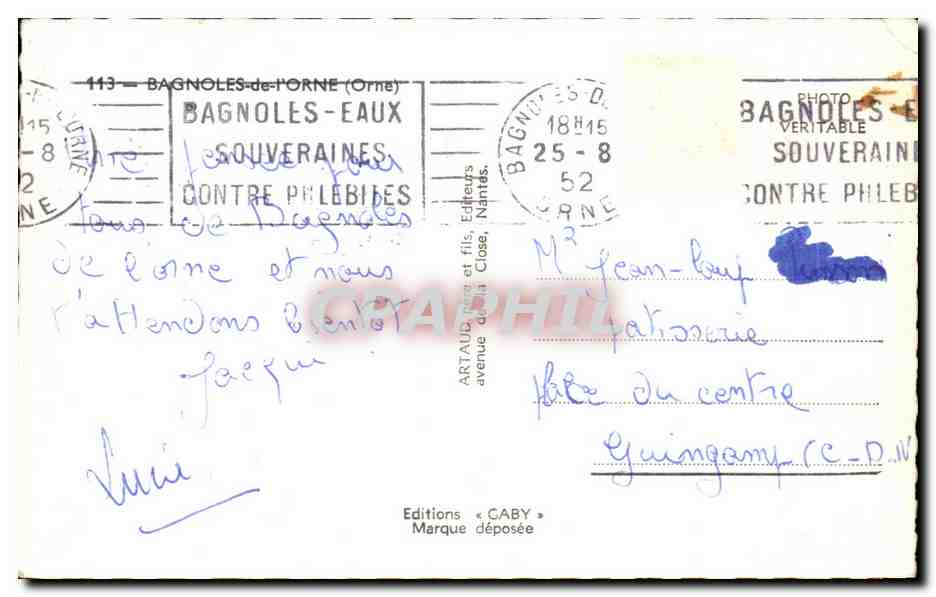 Bagnolles de l'Orne — La Torre de Bonvouloir — Ediciones Gaby — Reverso