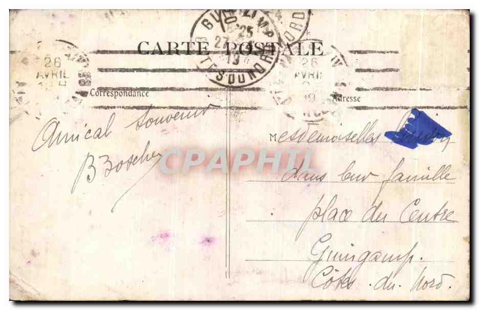 CPA Reims Catherdale Le Grand Portail — Verso