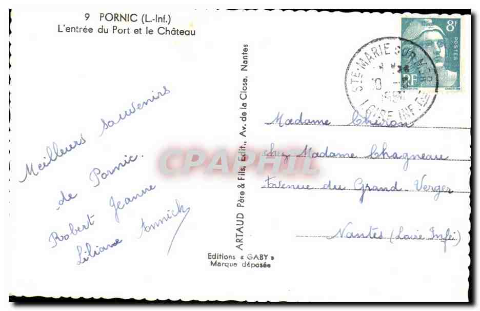 CPA Pornic L'Entree du Port et le Chateau — Rückseite