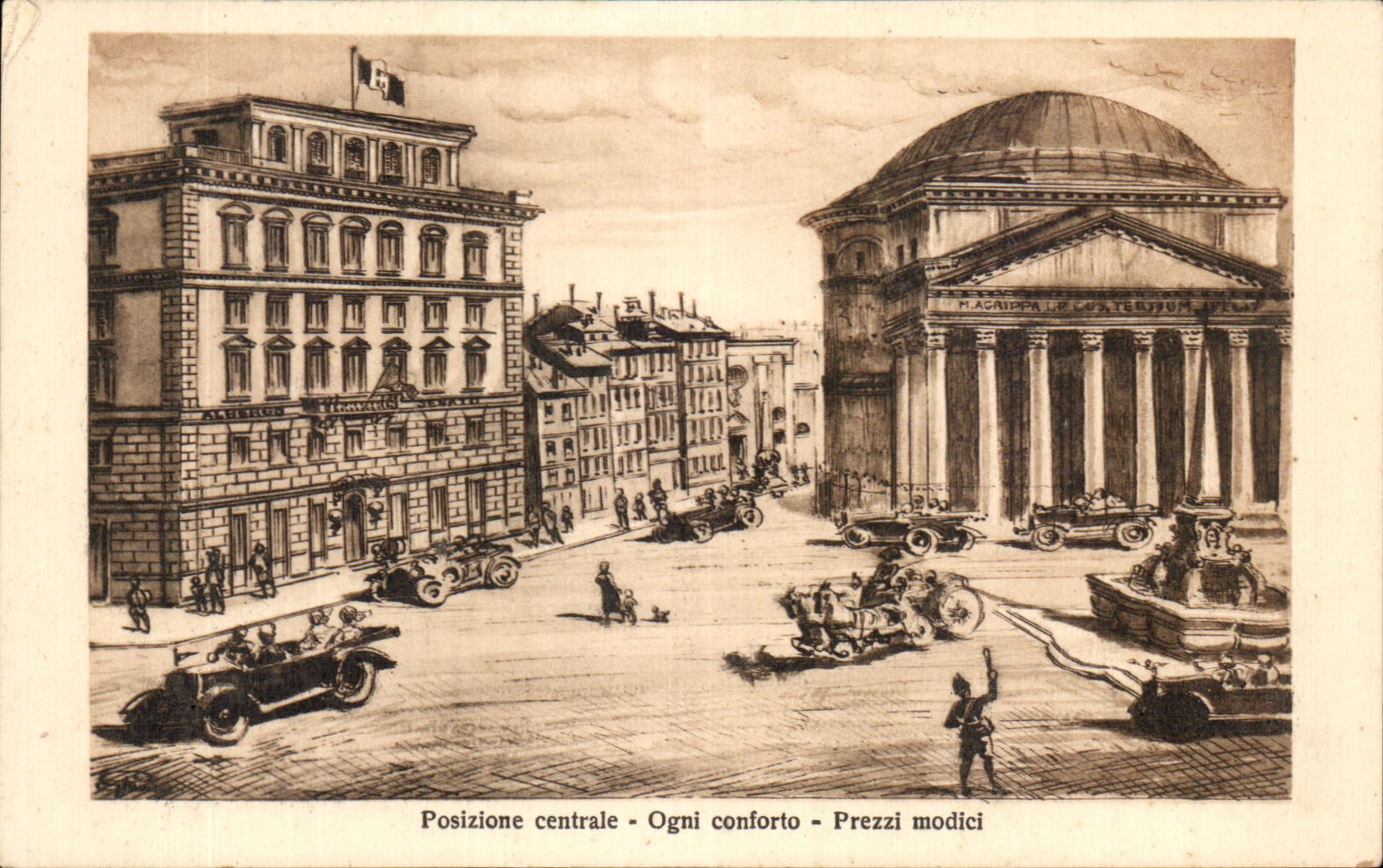 CPA Posizione Centrale Ogni conorto Prezzi modici Roma