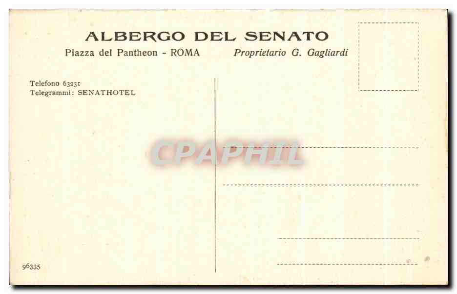 CPA Posizione Centrale Ogni conorto Prezzi modici Roma — Rückseite