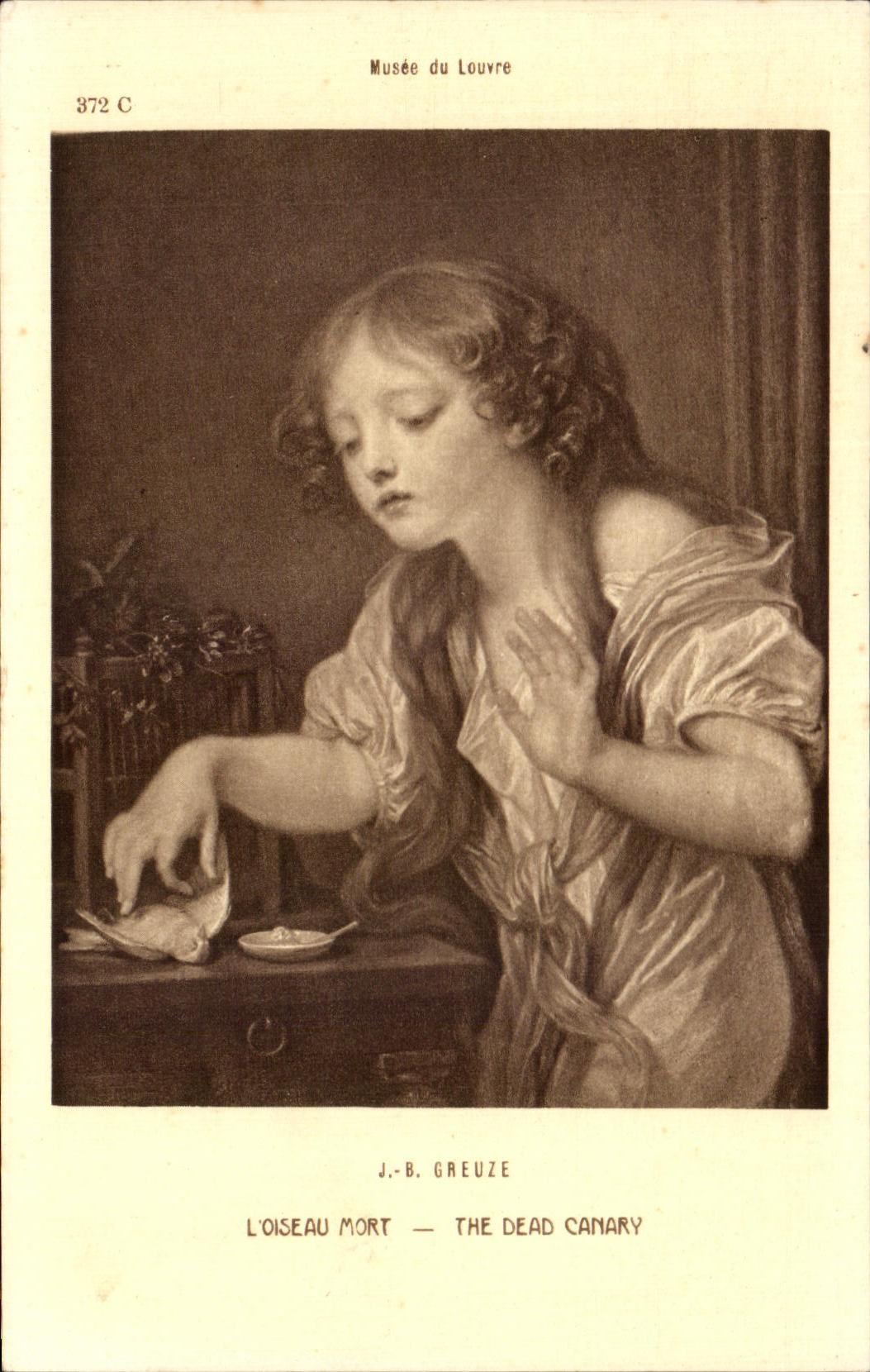 CPA L'Oiseau Mort The Dead Canary Greuze Musee du Louvre Paris