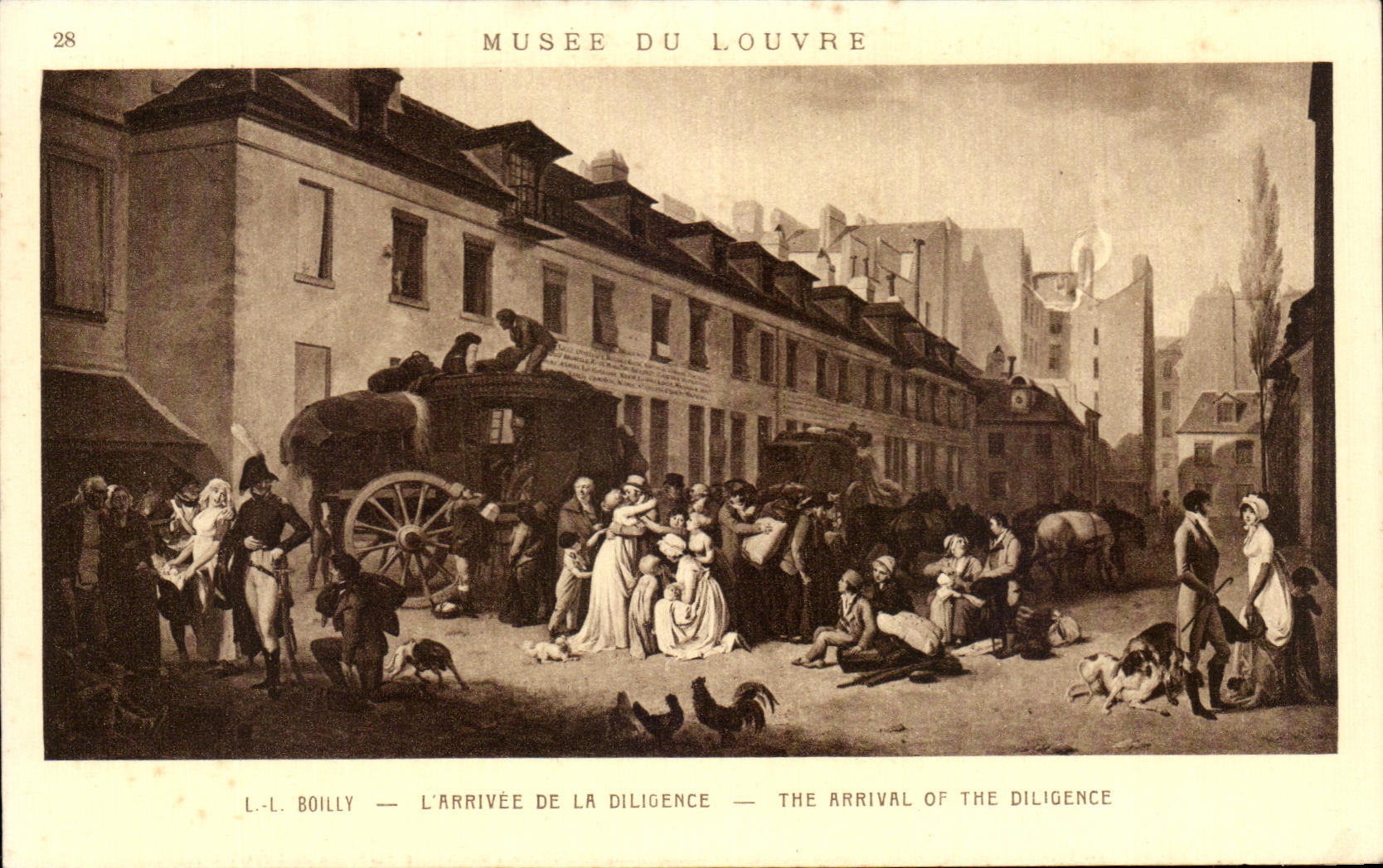 CPA Boilly L'Arrivee De la Diligence The Arrival of the Diligence Musee du Louvre Paris