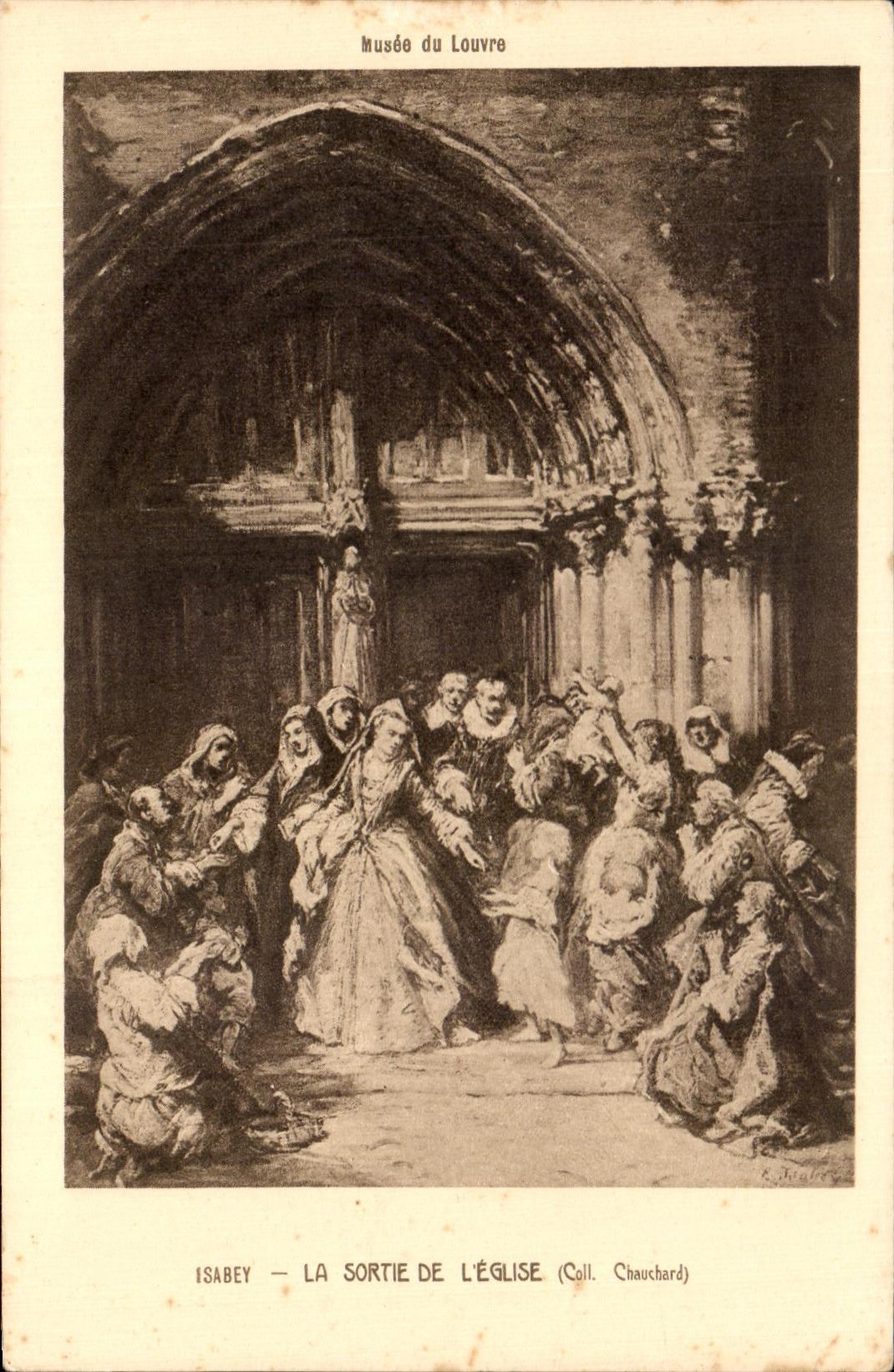 CPA Musee du Louvre Paris La Sortie de L'Eglise