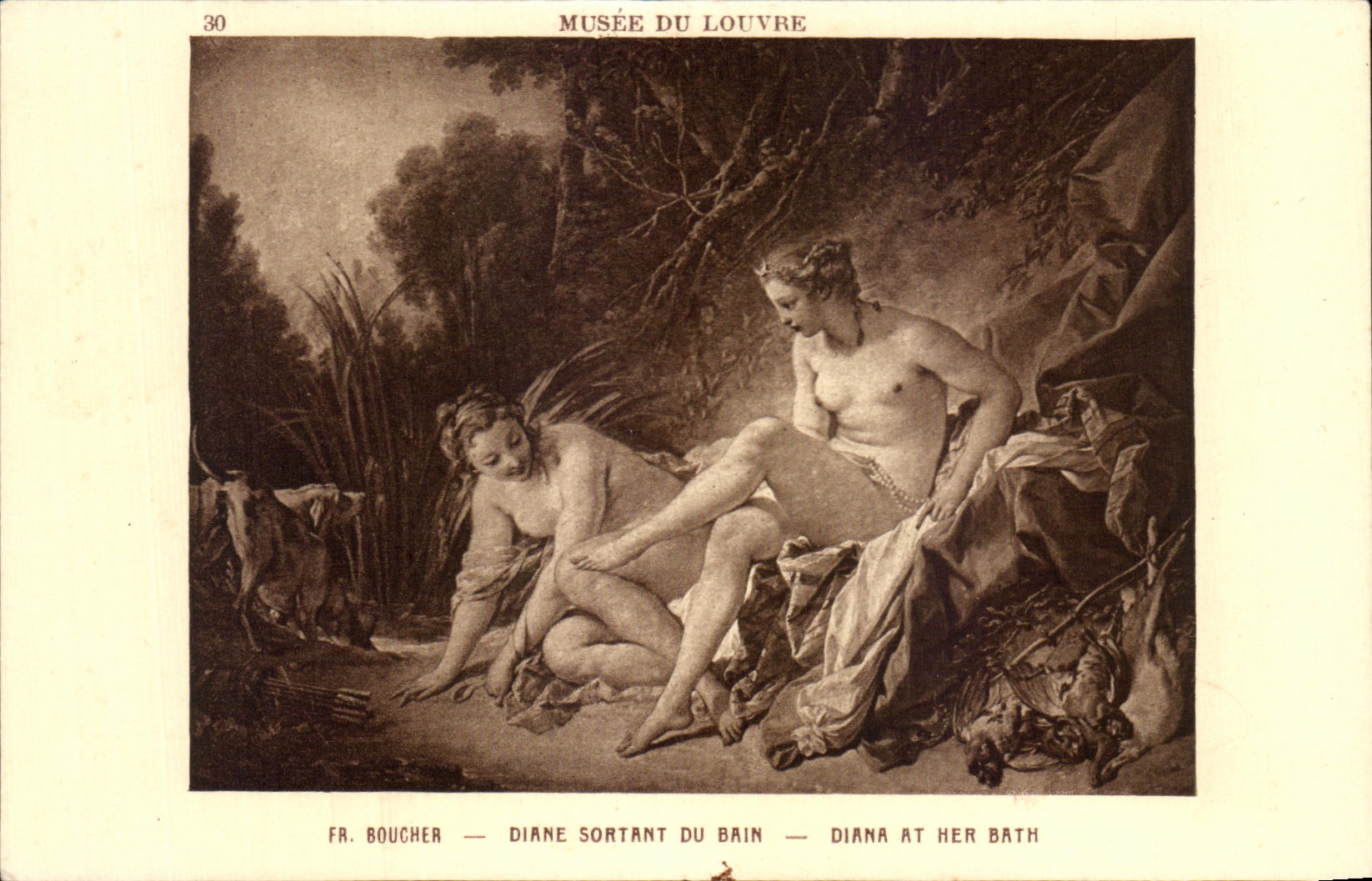 CPA Musee Du Louvre Boucher Diane Sortant Du Bain Diana At Mer Bath