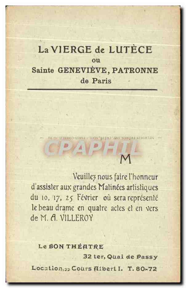 CPA Peintures Murales du Pantheon Delaunay  — Verso