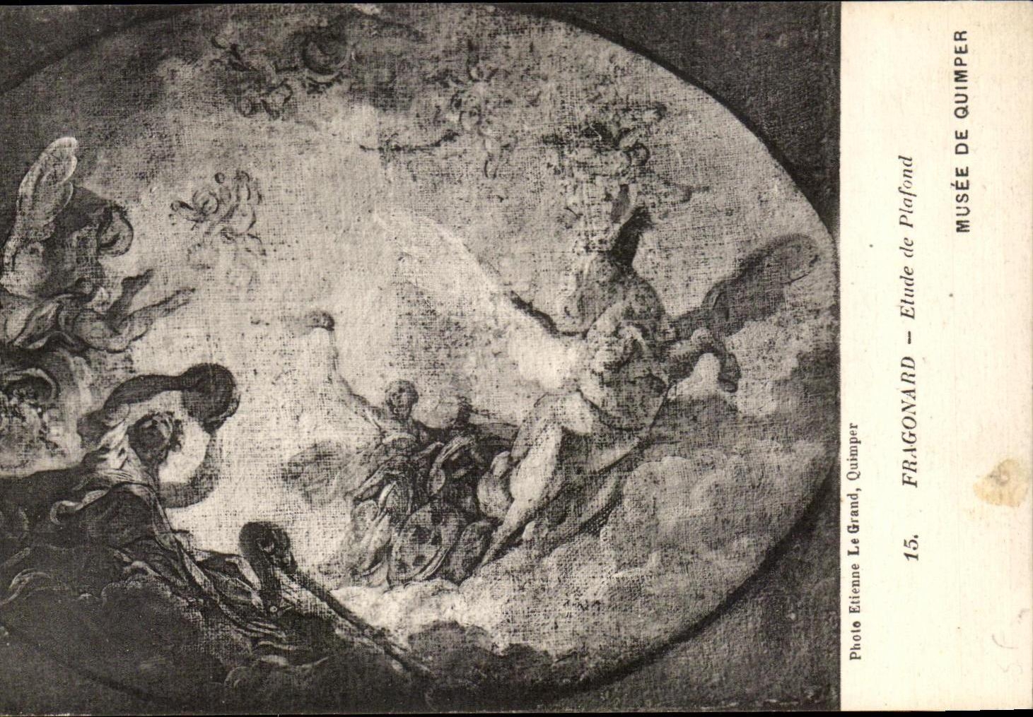 CPA Fragonard Etude de Plafond Musee de Quimper