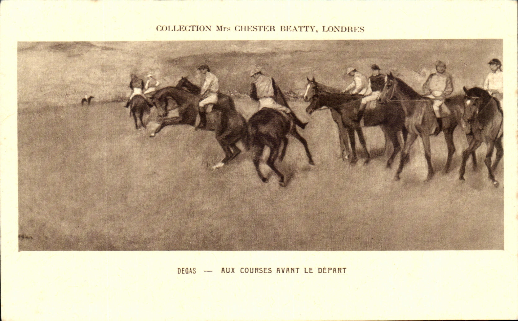 CPA Collection Mrs Chestier Beatty Londres Degas Aux courses avant le depart Hippisme Chevaux Horses