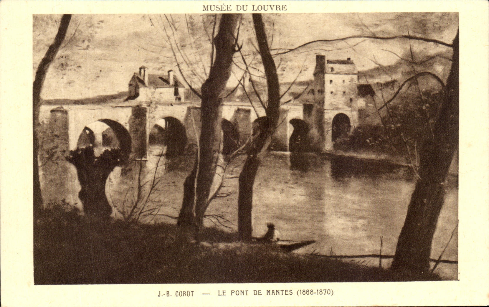 CPA Musee Du Louvre Corot Le Pont de Mantes