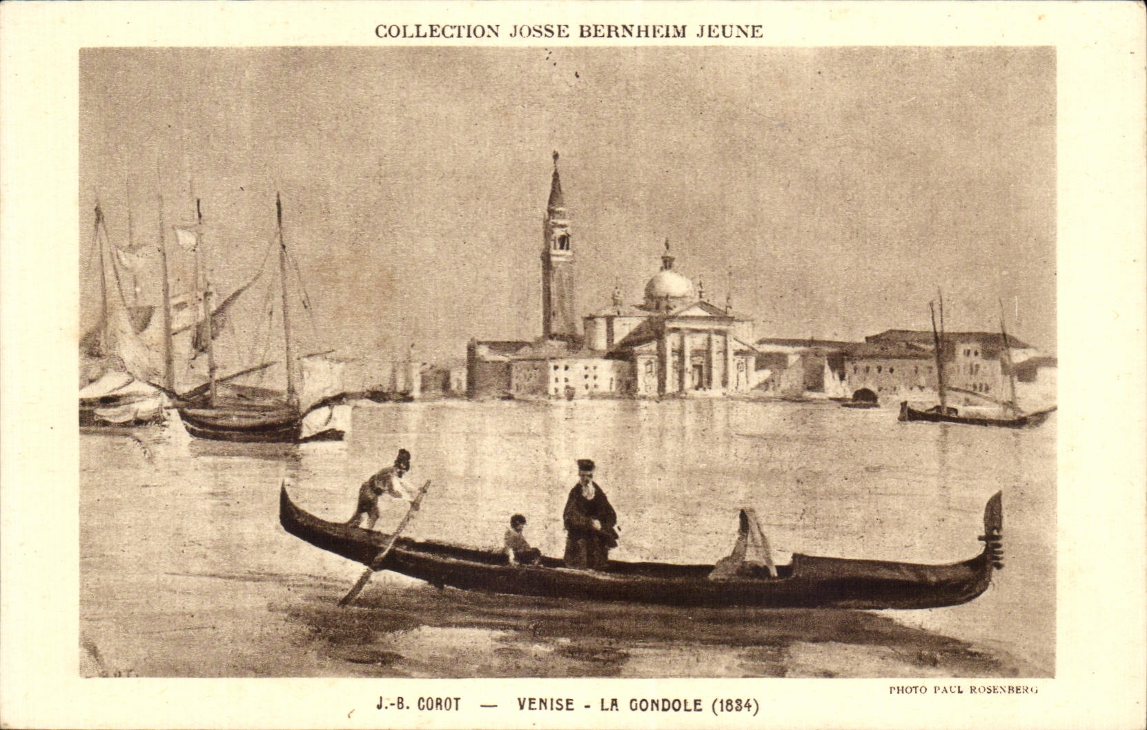 CPA Collection Josse Bernheim Jeune Corot Venise La Gondole 1834