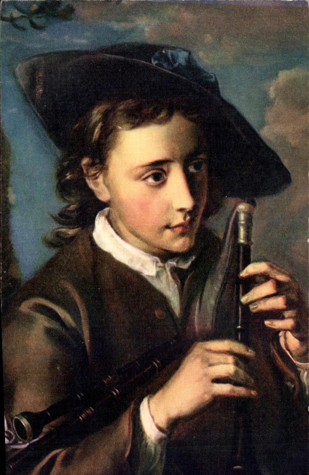 CPSM Philippe Mercier Le Joueur de Cornemuse Musee de Strasbourg