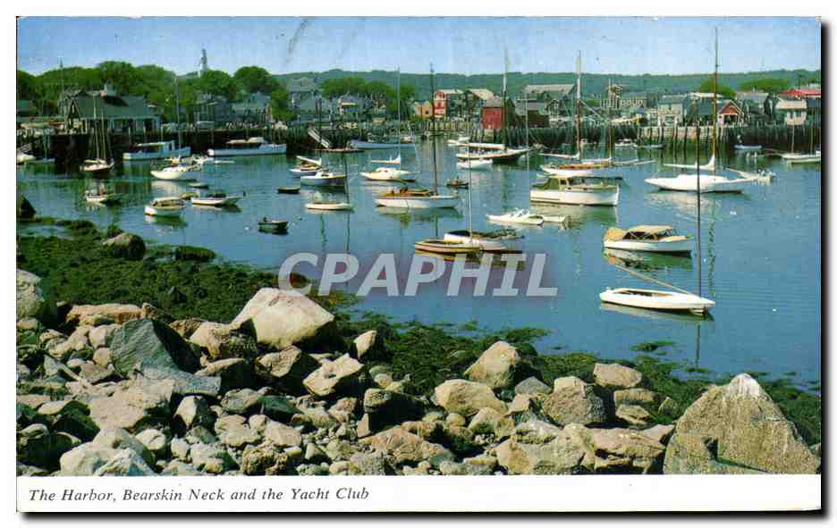 CPA The Harbor Bearskin Neck and the Yacht Club from the Headlands Rockport Mass