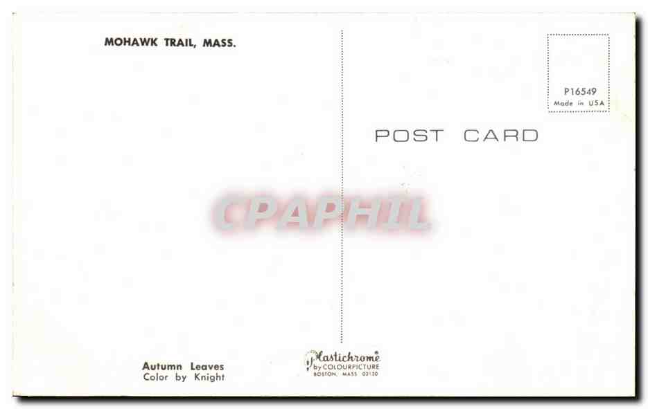 CPA Mohawk Trail Mass — Back