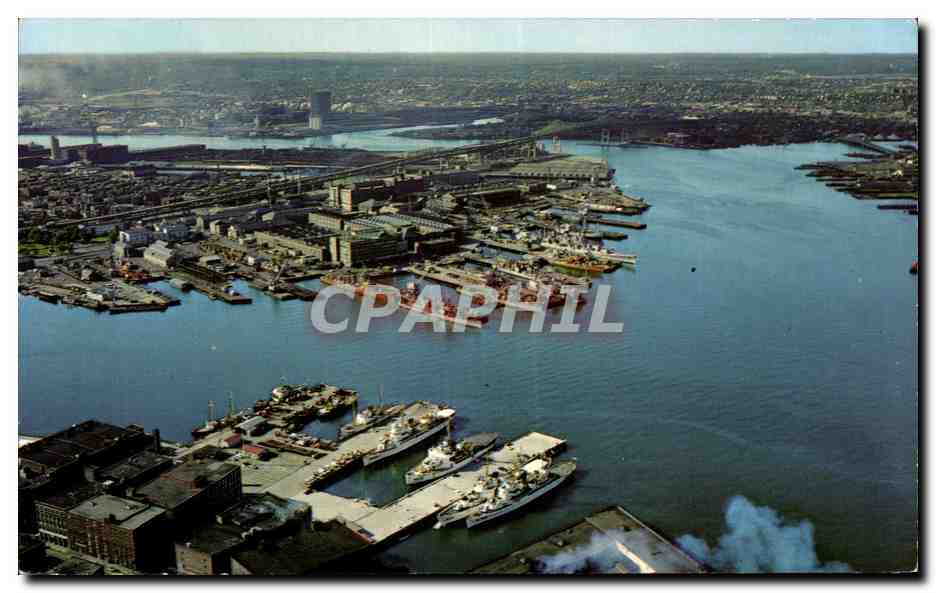 CPA Air view Boston Harbor and Navy Yard Boston Mass