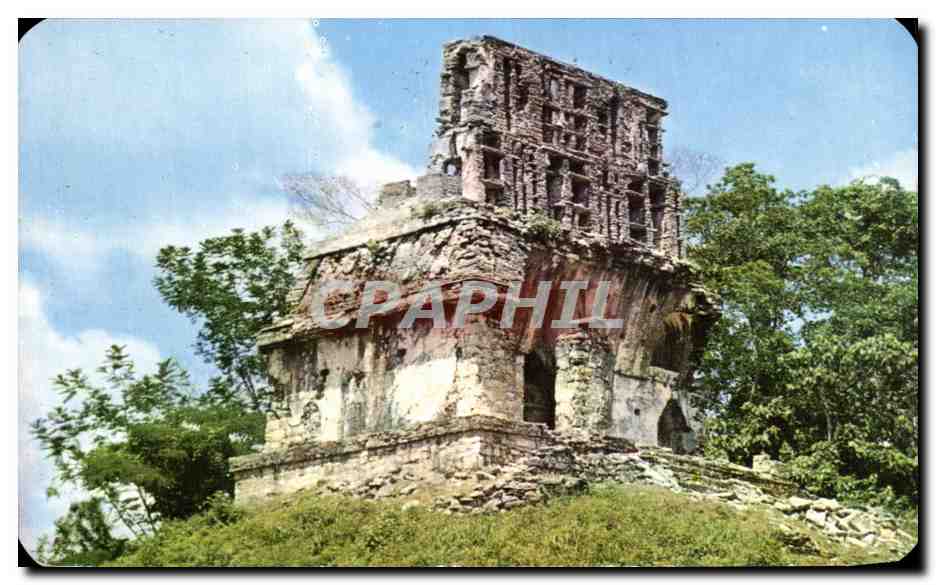 Temple Cruz de Palenque — Ruines archéologiques — Mexfotocolor, série 4056