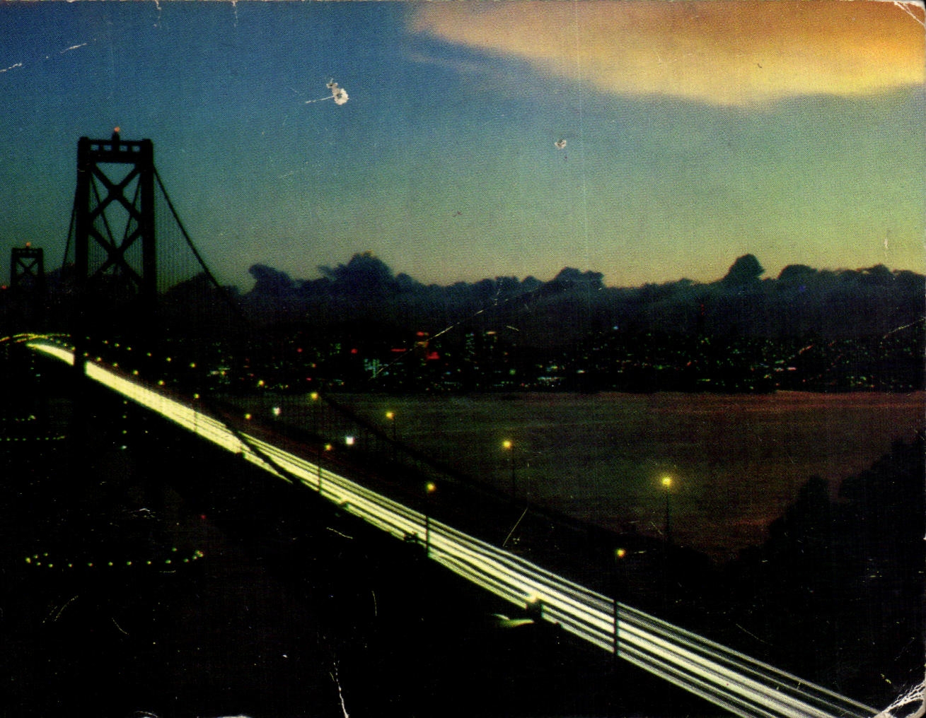 San Francisco Bay Bridge à la nuit — édition Smith News Co. — n° 5-SF-28