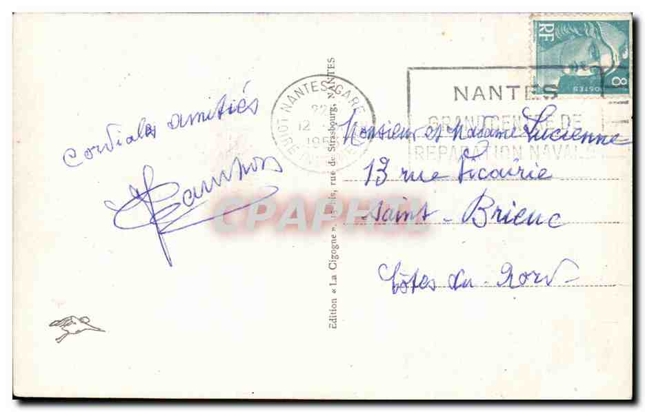 CPA Nantes Facade de la Cathedrale Les Portails — Rückseite