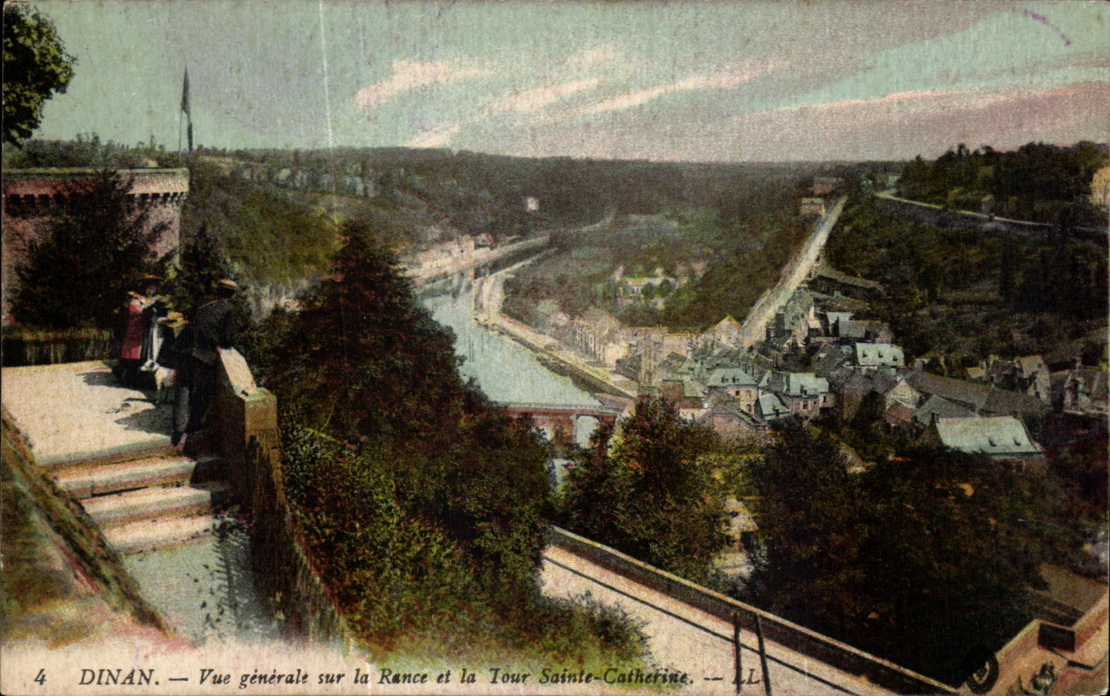 Dinan — Allgemeiner Blick auf die Rance und die Tour Sainte-Catherine — L.L. n°4