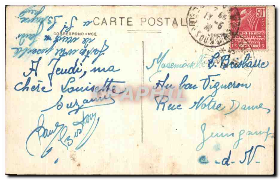 CPA La Rochelle Entree du port Bateau — Rückseite