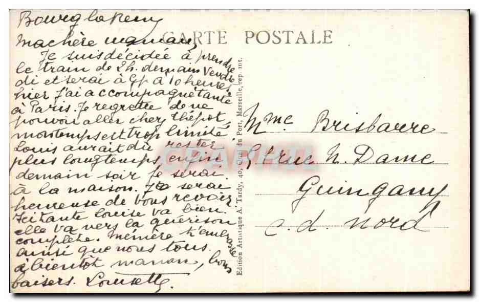 CPA Marseille Notre Dame de la Garde et le Chateau d'If — Verso