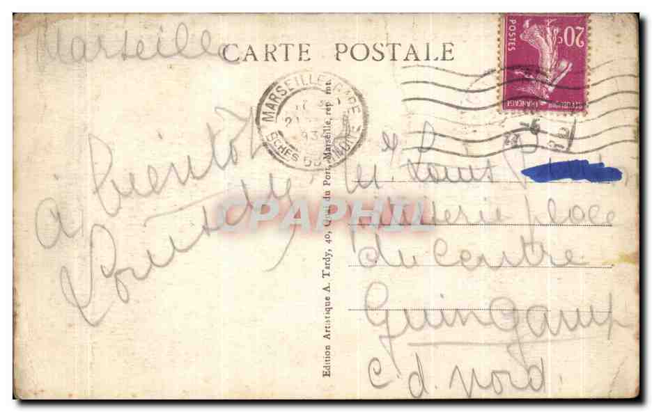 CPA Marseille Notre Dame de la Garde et le Chateau d'If — Verso