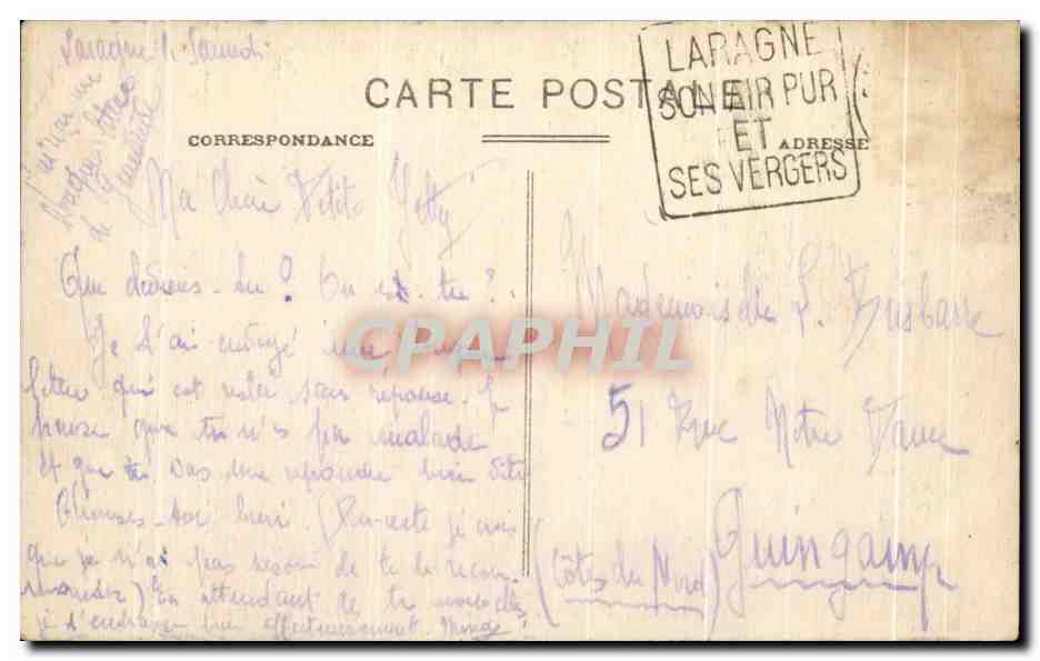 L'Argentiére (alt. 976 m.) — Le Chapeau de Gendarme et le Tumtel — L. B. — Verso