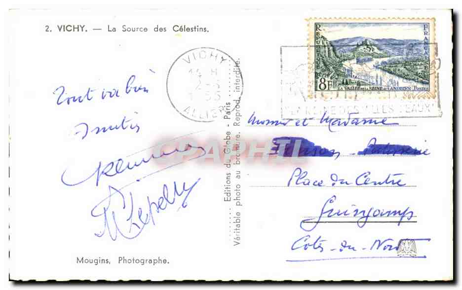 CPA Vichy La Source des Celestins — Verso