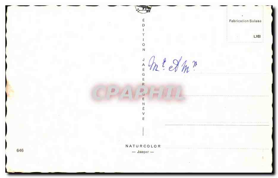 CPA Souvenir Lausanne Ouchy Suisse — Rückseite