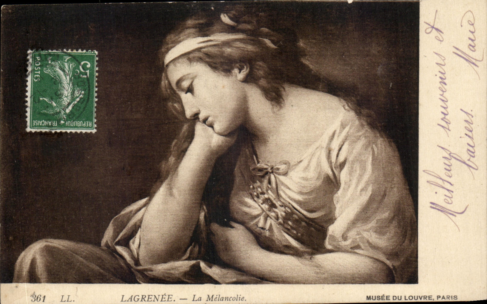 CPA Lagrenee La Melancolie Musee Du Louvre Paris