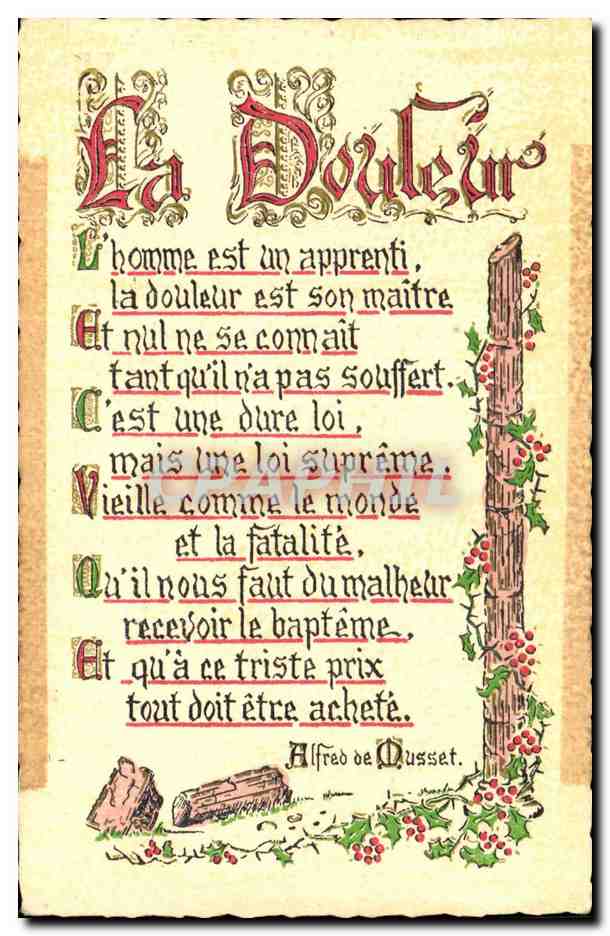 CPA La Douleur L'homme est un apprenti