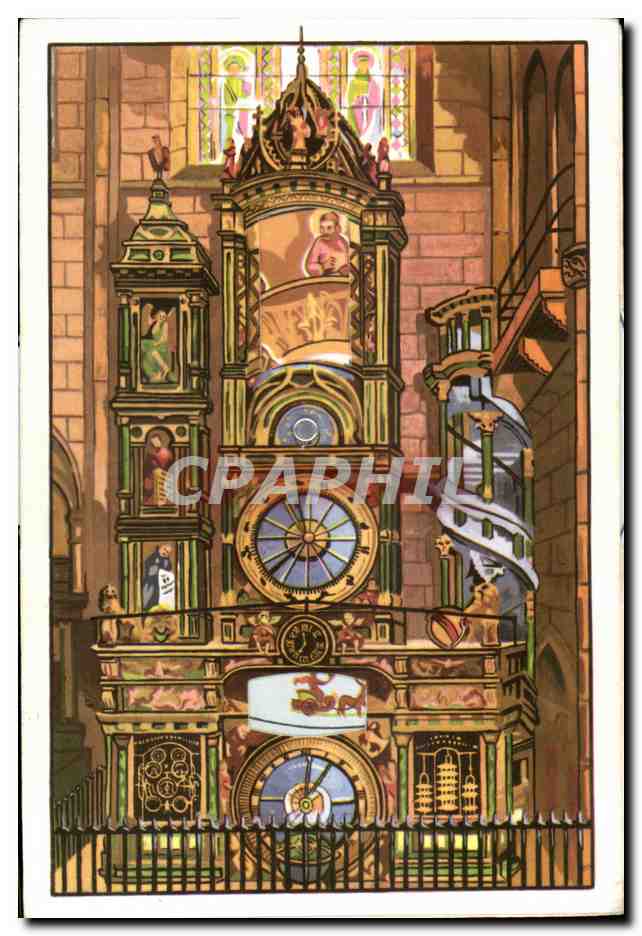 CPA L'Horloge astronomique de la Cathedrale de Strasbourg CARTE SYSTEME