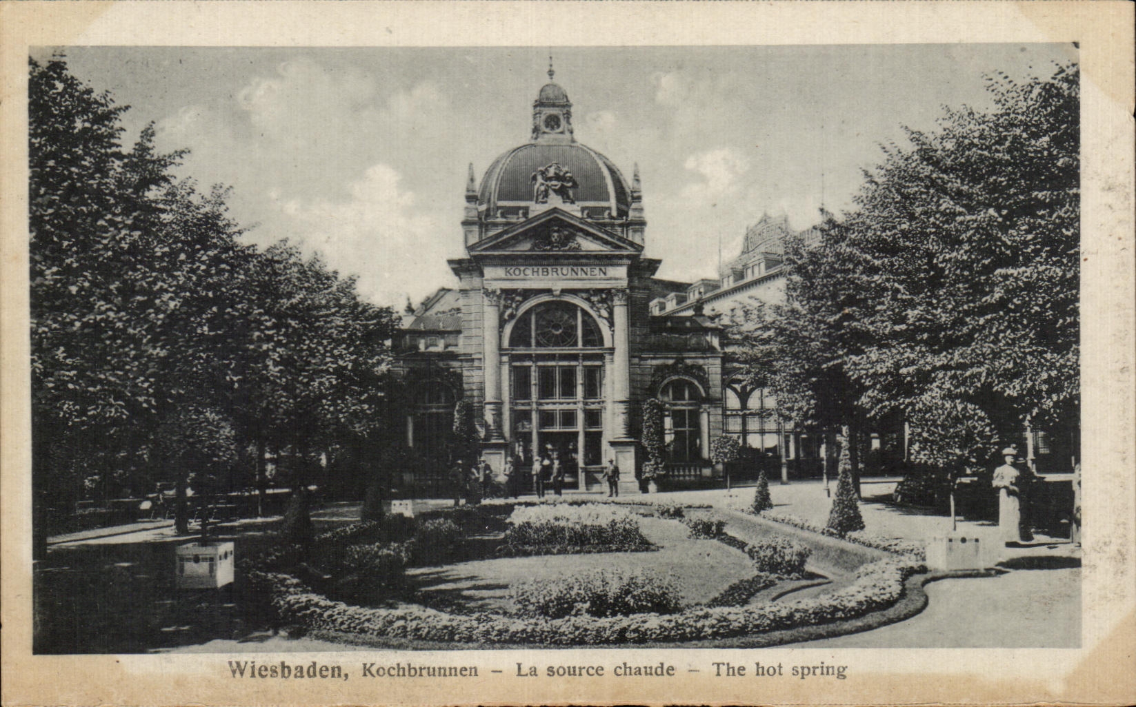 Wiesbaden, Kochbrunnen — La source chaude — The hot spring — van den Boogaart's Kunst-Anstalt, Wiesbaden