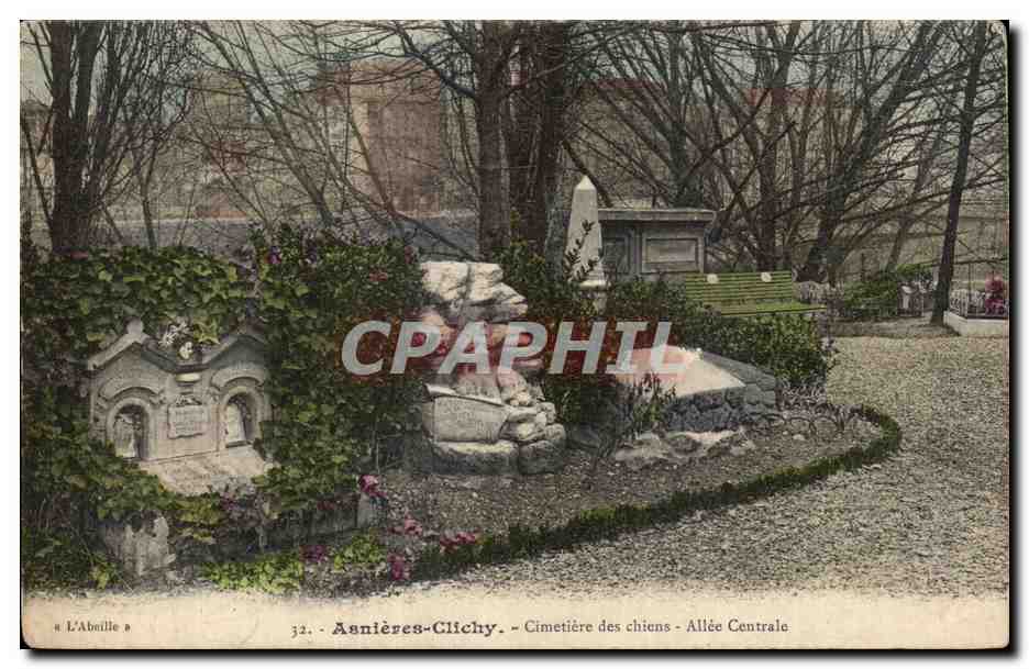 CPA Asnieres Clichy Cimetiere des Chiens Allee Centrale