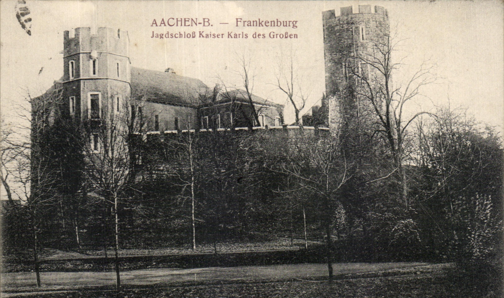 CPA Aachen B Frankenburg Jagdschloss Kaiser Karls des Grossen