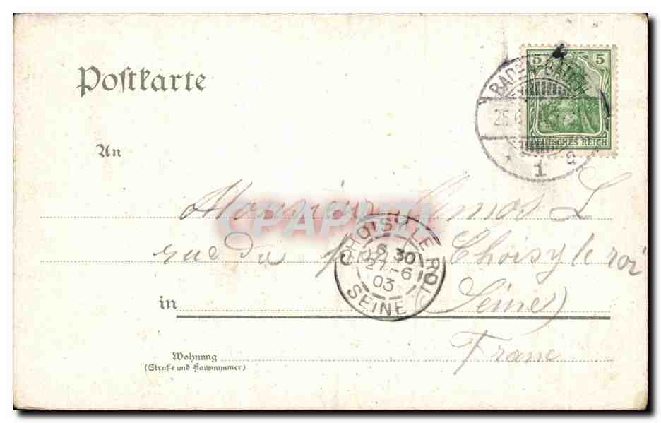 CPA Baden Baden Vom Michelsberge aus — Rückseite