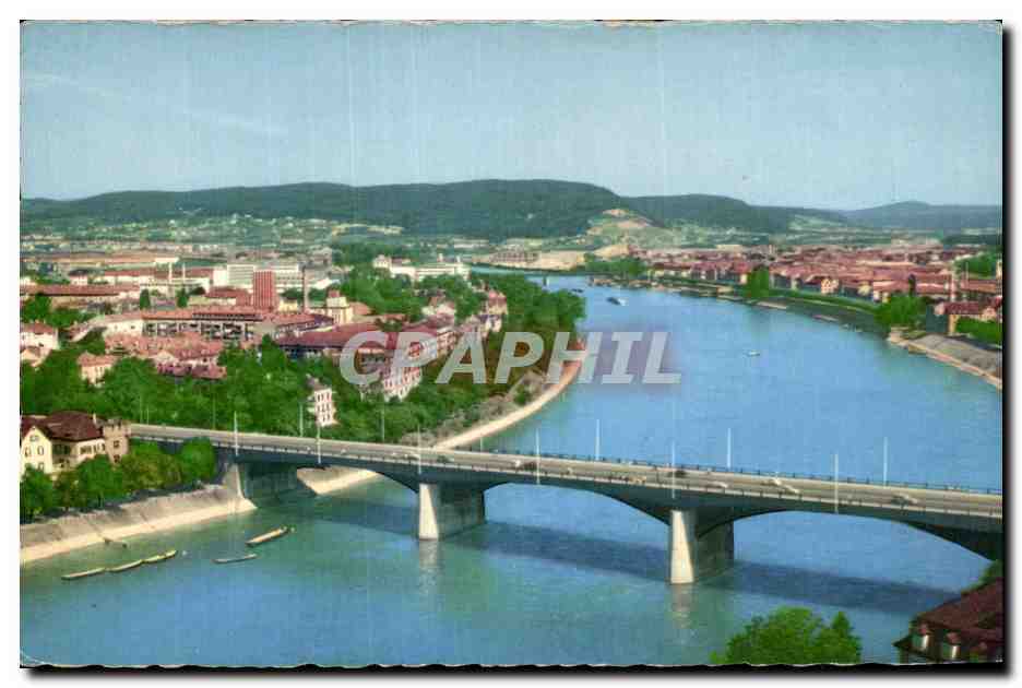CPA Basel Ausblick Vom Munster obere Rheinbrucken