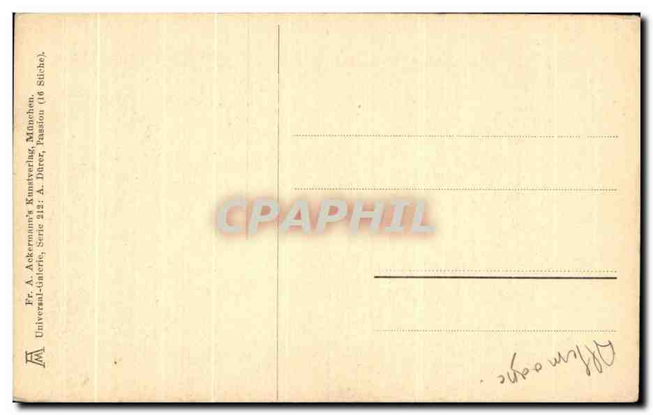 CPA Die anferstehung La Resurrection The Resurrection Durer — Verso